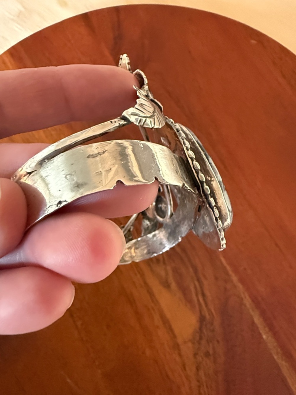 Signed Navajo Artist Bill Kirkham Sterling Silver Cuff Bracelet - Picture 10 of 14